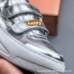 branded sports shoes欧阳娜娜同款Acne 2024ss笑脸魔术贴小白鞋