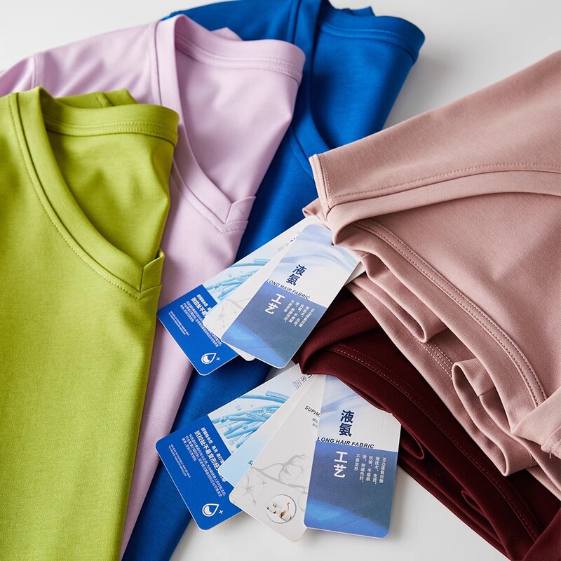 Liquid Ammonia Horse Cotton Short-Sleeved T-Shirt for Women 2025 Summer New Versatile Loose Slimming Look V Neck Pullover Acetate Top