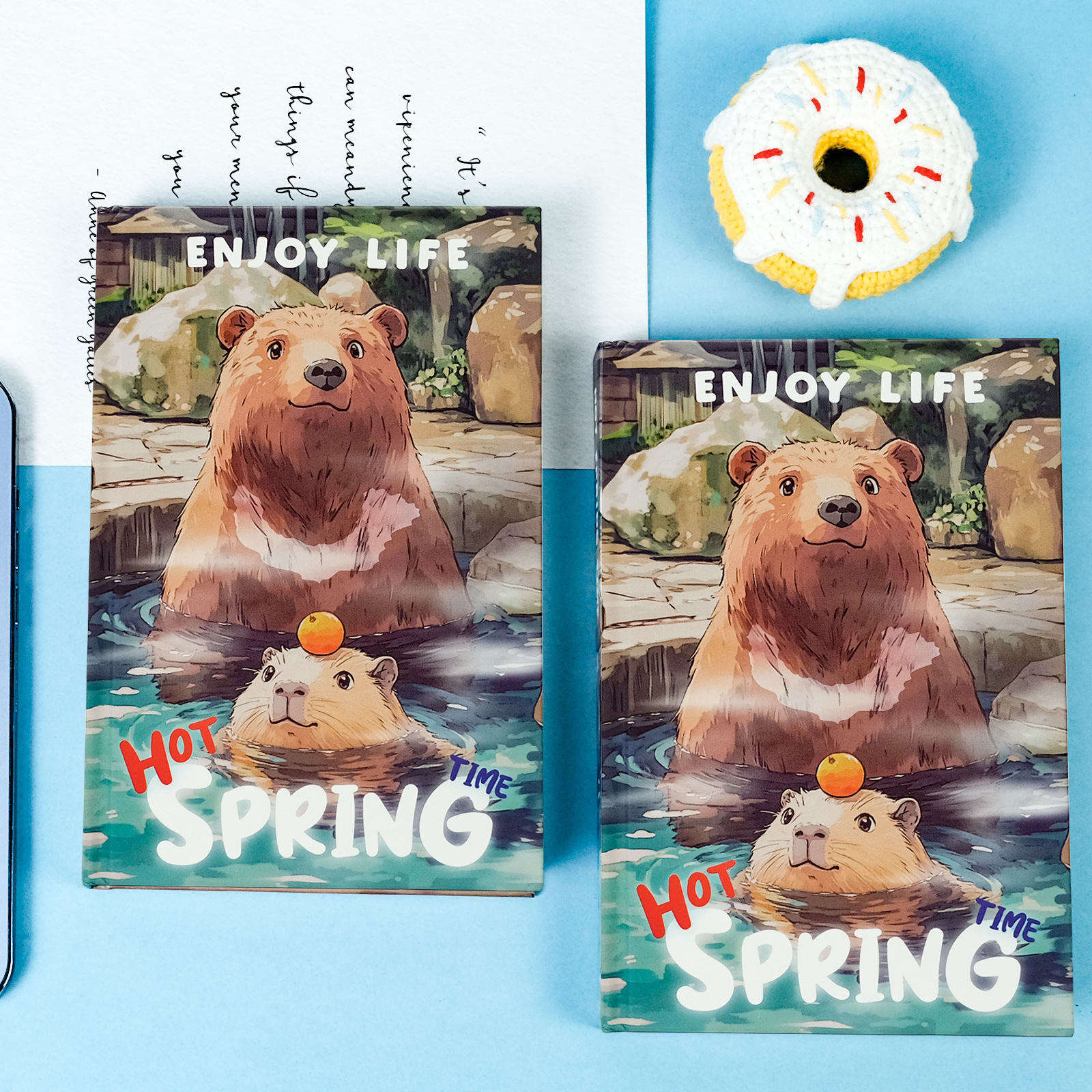 Capybara Diary Hardcover Notebook Hot Spring Theme Journal_voghion.com