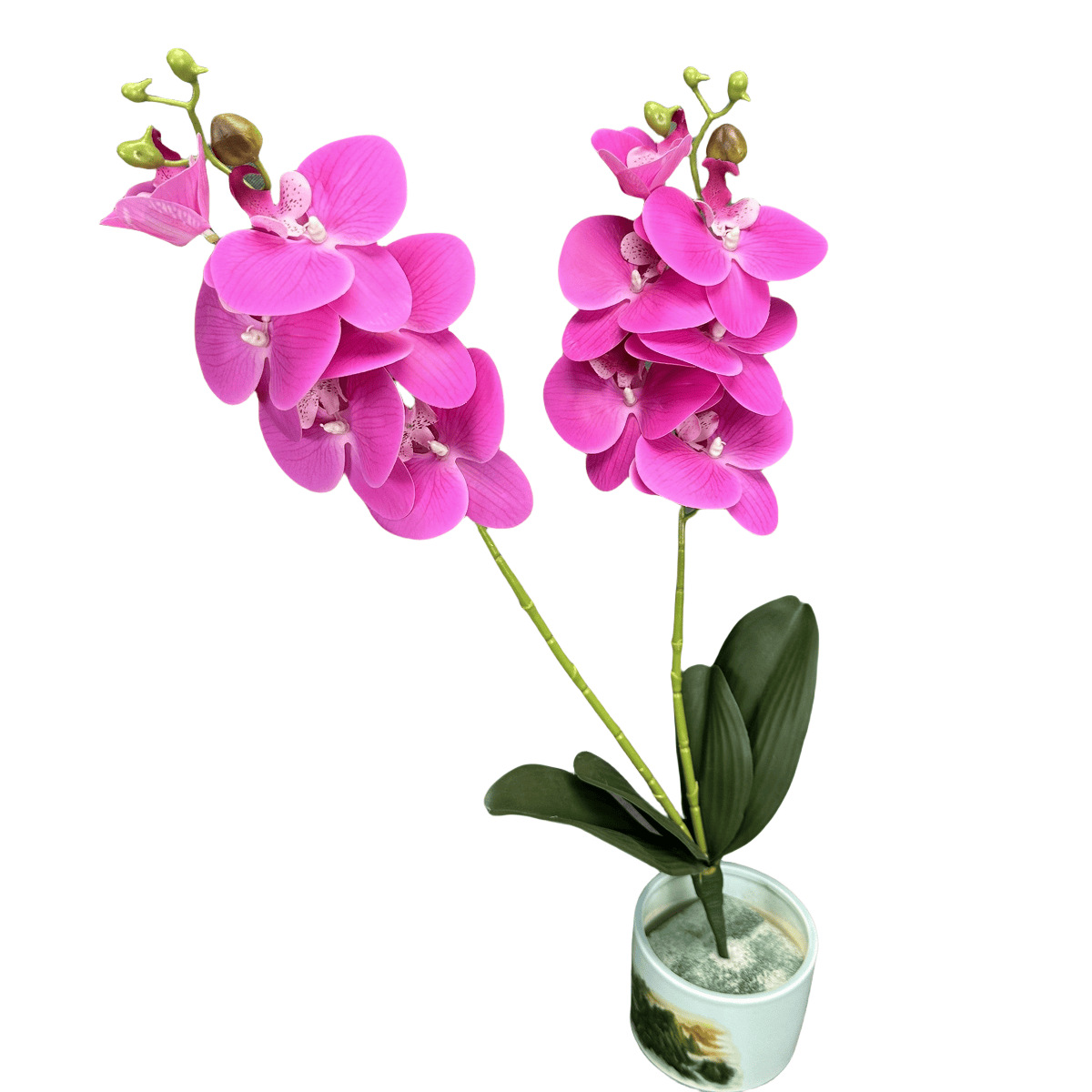 Simulación de 2 horquillas 12 mariposa orquídea PU sensación de flores falsas decoración del hogar decoración de boda props orquídea adornos al por mayor