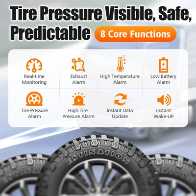 Pressure and Temperature Monitor with Large: Tire pressure monitoring system