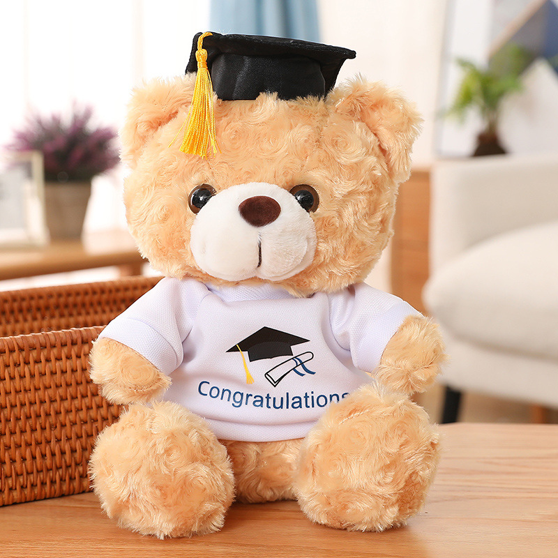 Doctor sombrero oso muñeca doctor oso de peluche de juguete graduación oso muñeca graduación temporada regalo logo
