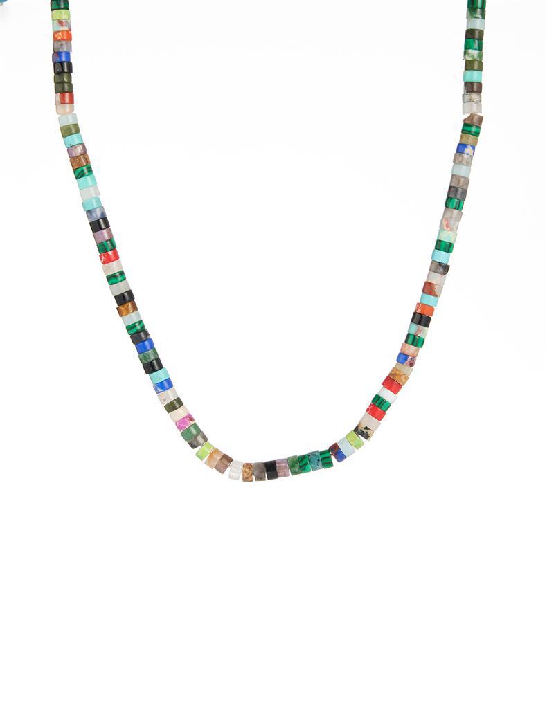 Simple Style Color Block Natural Stone Titanium Steel Beaded Necklace 1 Piece display picture 6