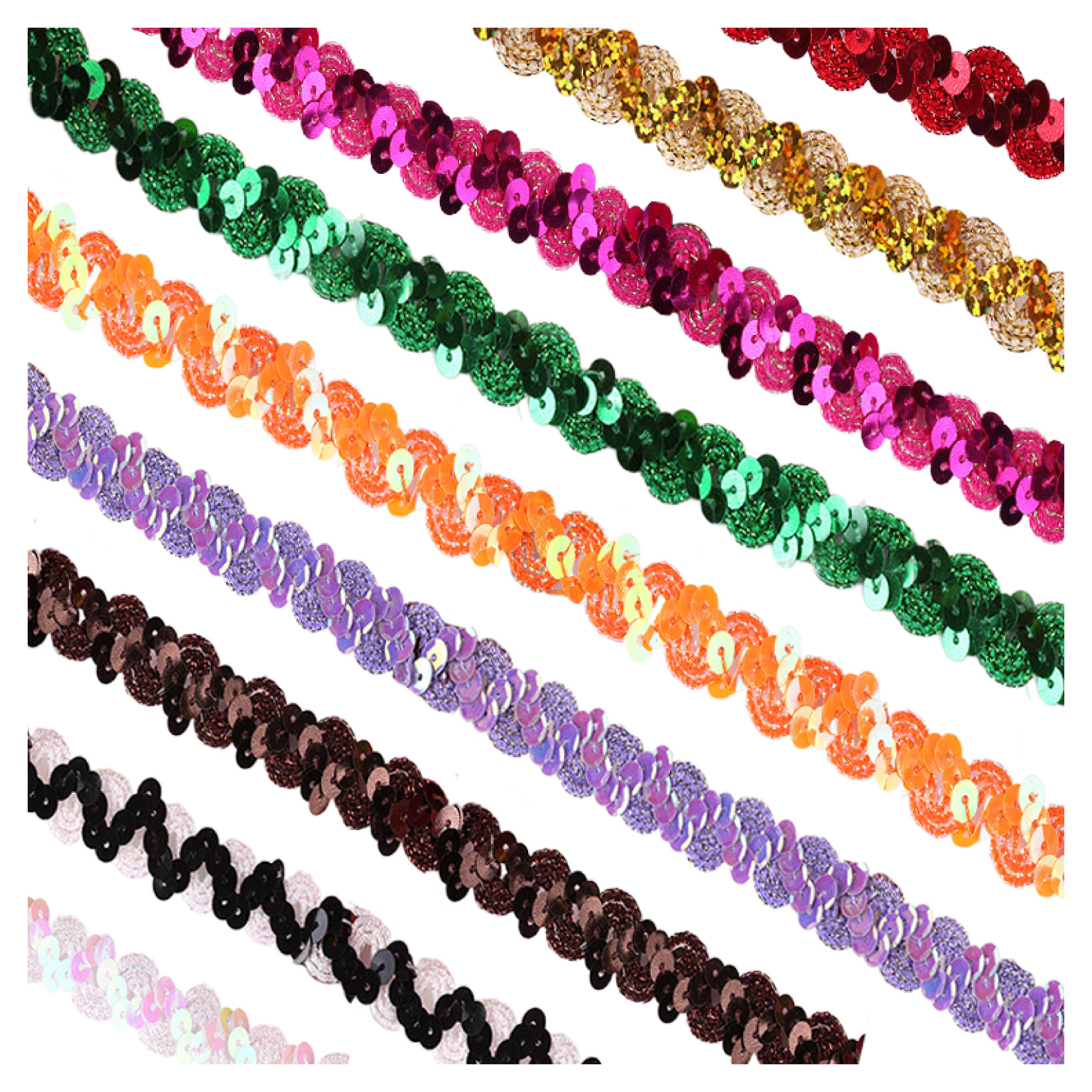 En stock venta al por mayor colorido onda encaje cuentas pequeñas y medianas curvas encaje Ropa Accesorios rendimiento oro lentejuelas encaje