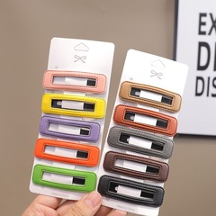 Hairpin for girls, side clip with frayed hairpin, popular head accessory, new candy color bangs clip, leather hairpin, stylish BB clip