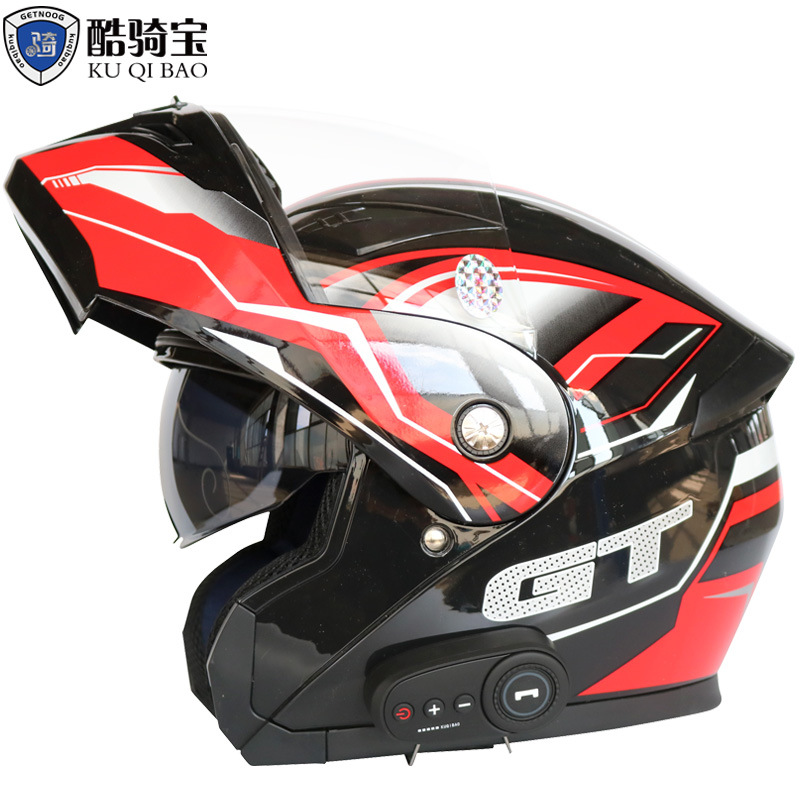 쿨라이바오 듀얼 렌즈 오토바이 헬멧, 전동 블루투스, 긴 배터리 수명, 3C 인증 풀페이스 헬멧