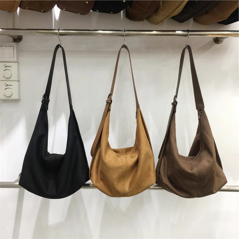 Small Bag Cabinet Korean Niche Design Dumpling Bag Autumn and Winter Suede Retro Commuter Shoulder Crossbody Tote Bag