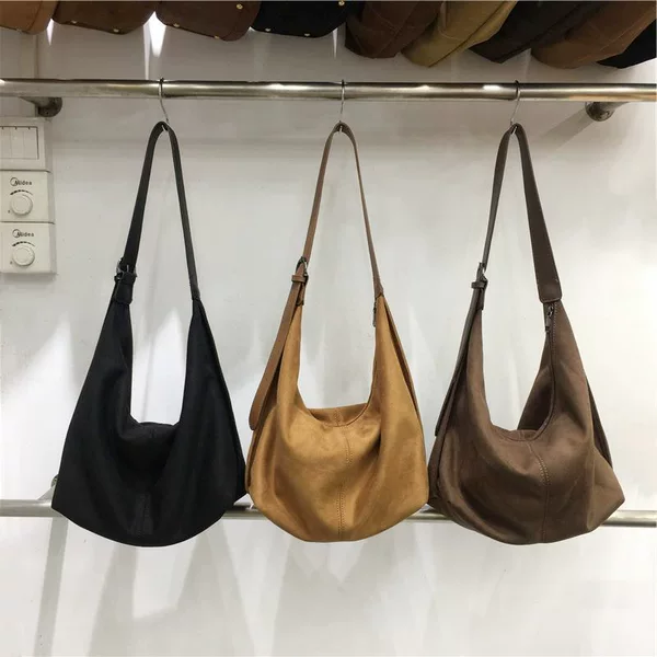 Small Bag Cabinet Korean Niche Design Dumpling Bag Autumn and Winter Suede Retro Commuter Shoulder Crossbody Tote Bag