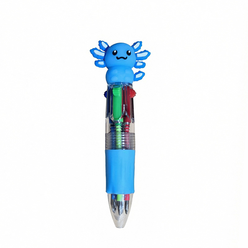 Transfronterizos lindos dibujos animados salamandra bolígrafo de cuatro colores mini bolígrafo de color bolígrafo de papelería regalo al por mayor