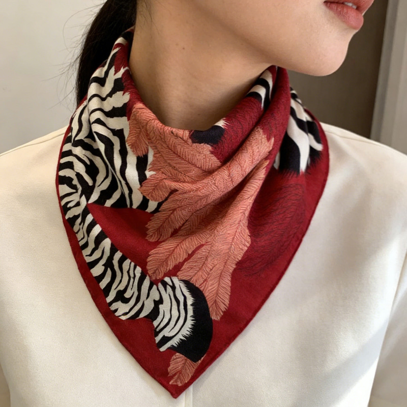 Silk and Wool Blend Square Scarf, 65% Silk and Wool Blend, Pegasus 2026 New Model, Women's Neck Scarf for Mothers