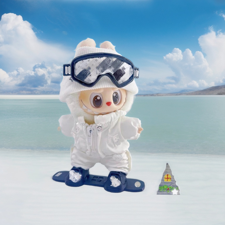 17cm Labubu Clothes, Accessible Luxury Outdoor Ski Suit, Cotton Doll Pendant, Labubu Baby Clothes Replacement