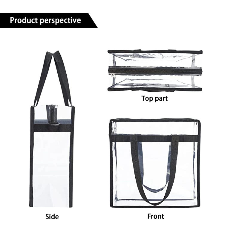 Cross-Border Hot Item Transparent PVC Handbag Single Shoulder Crossbody Dual-Use Tote Foldable Shopping Beach Travel Bag_voghion.com