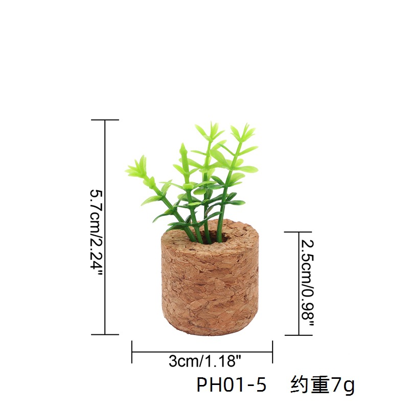 Simulación de suministro transfronterizo suculenta flor artificial en maceta Corcho decoración del coche simulación planta tapón de vino refrigerador pegatinas al por mayor