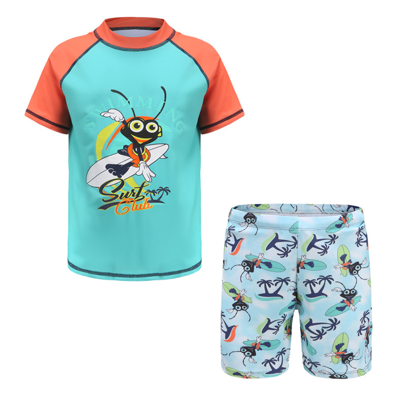 Professional Quick Dry Two Piece Swimsuit For Older Boys_voghion.com