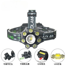 ����Զ��ͷ��T6-XPE+COBǿ��USB���ͷ�Ʊ�Яʽledҹ��Ӫ��̽����