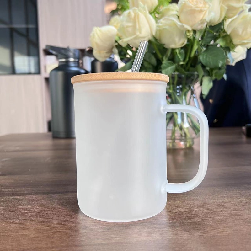 16oz comercio exterior gradiente de color de sublimación de vidrio electrochapado camaleón fluorescente arco iris pintura vidrio taza de agua taza de masón