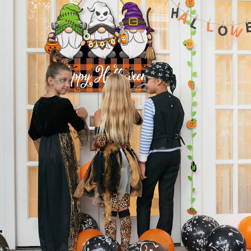 Halloween Dwarf Door Sign Welcome Dwarf Wooden Sign Decorative Wall Sign Country Farmhouse Home Front Door