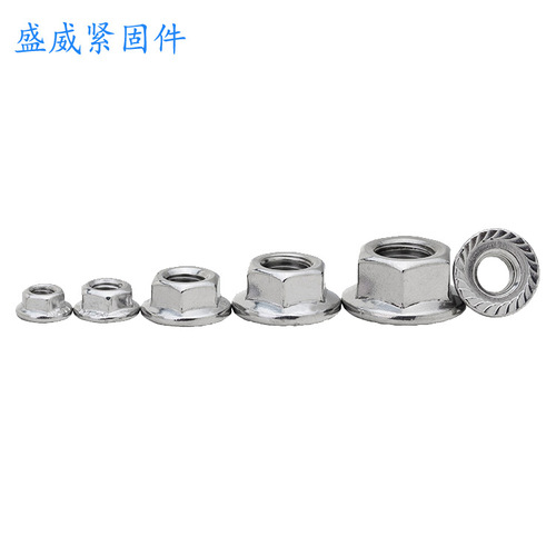 DIN6923 hexagonal flange nut 201 304 316 stainless steel flower tooth anti-loosening anti-slip flange nut