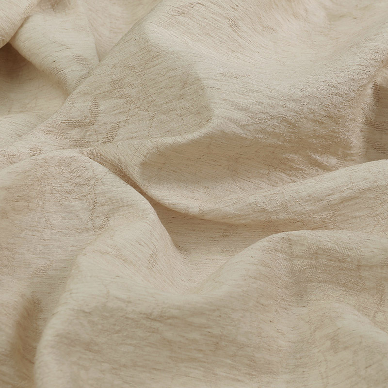 S068C#亚麻莫代尔提花面料 春夏纯色透气汉服连衣裙裤子 亚麻面料