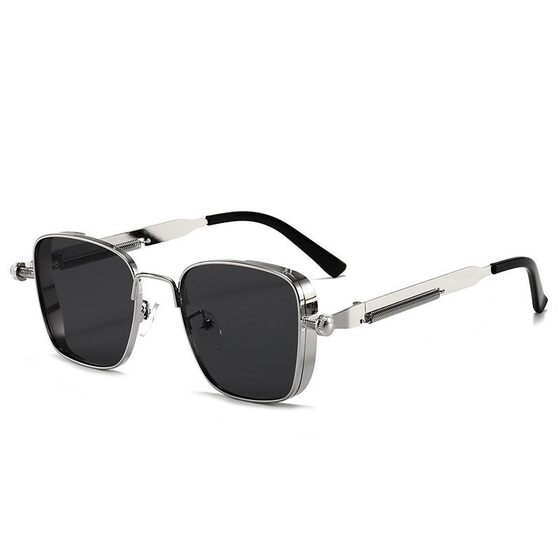New Retro Steampunk Metal Sunglasses Men's European and American Cross-border Personality Fashion Box Sunglasses sunglass