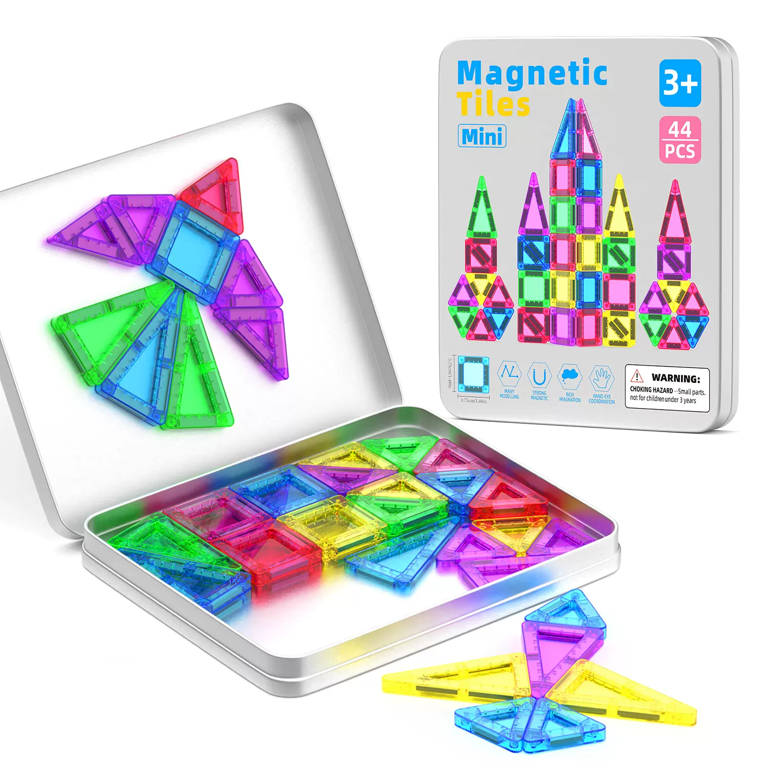 2025迷你彩窗儿童磁力片玩具 积木套装 强磁钻面场景搭建百变拼装