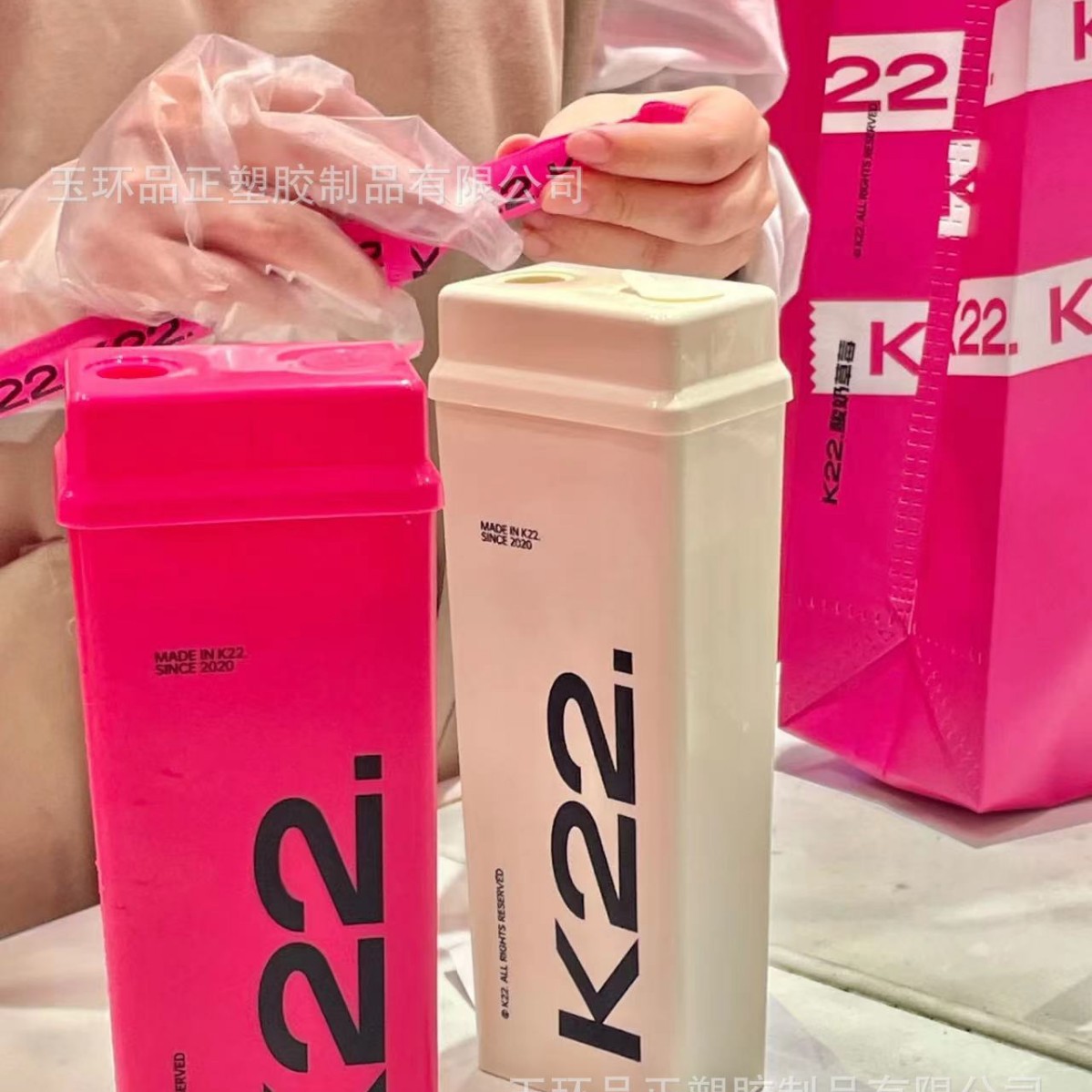 Vaso desechable de PP resistente a altas temperaturas, estilo K22, de 500 ml, con forma de ladrillo, para té con leche, botella de plástico para jugo, botella cuadrada para té con leche. image 3