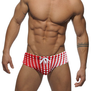 UXH men's polka dot sexy close-fitting swimming triangle trunks multi-color gradient polka dot beach vacation triangle shorts men