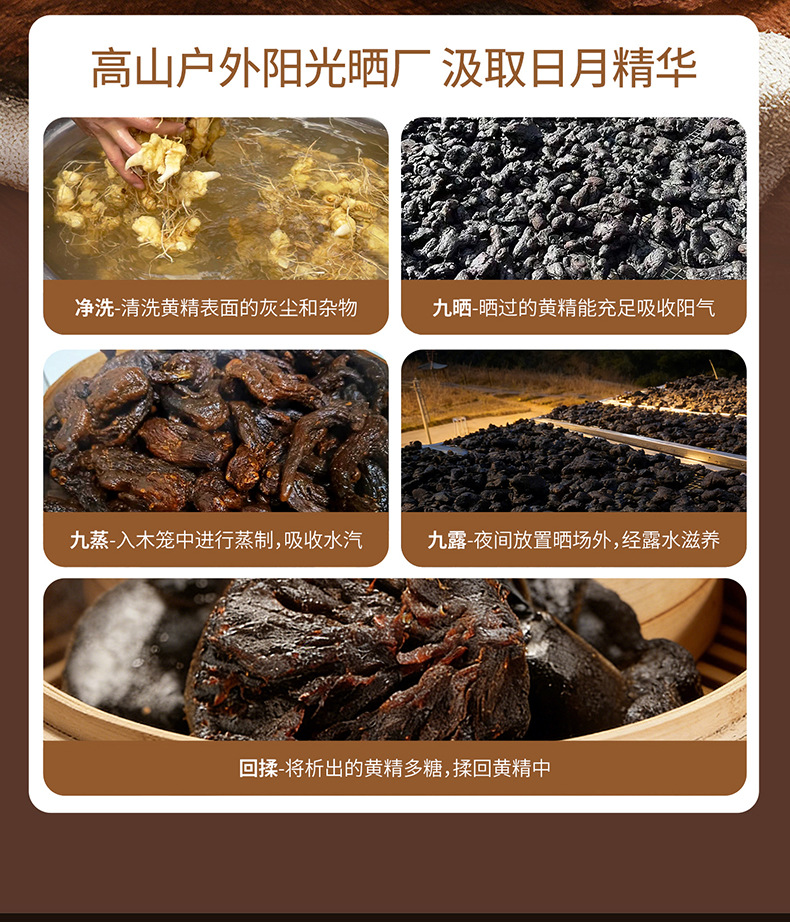 Ready to Eat Nine-Processed Polygonatum Root 70g Jar Jiuzheng Huang Jing specifications