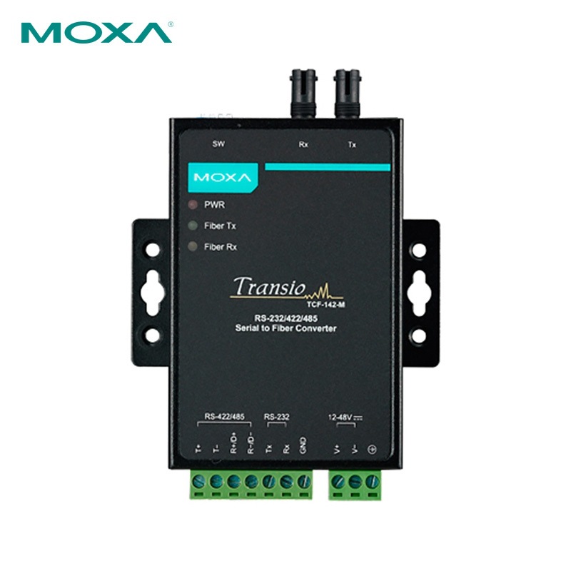 摩莎（MOXA）TCF-142-M-ST RS-232/422/485转多模光纤转换器 支持