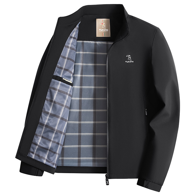 2026 New Fashion Autumn Men's Stand Collar Baseball Collar Jacket Casual Coat for Middle-Aged and Young Men