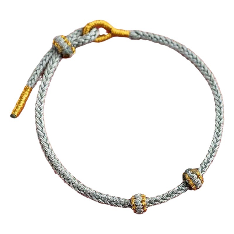 Semi-Finished Wearable Beads Gold Accessories DIY Couple Bracelets for Men and Women in Their Zodiac Year Pure Hand-Woven Red Rope Wholesale