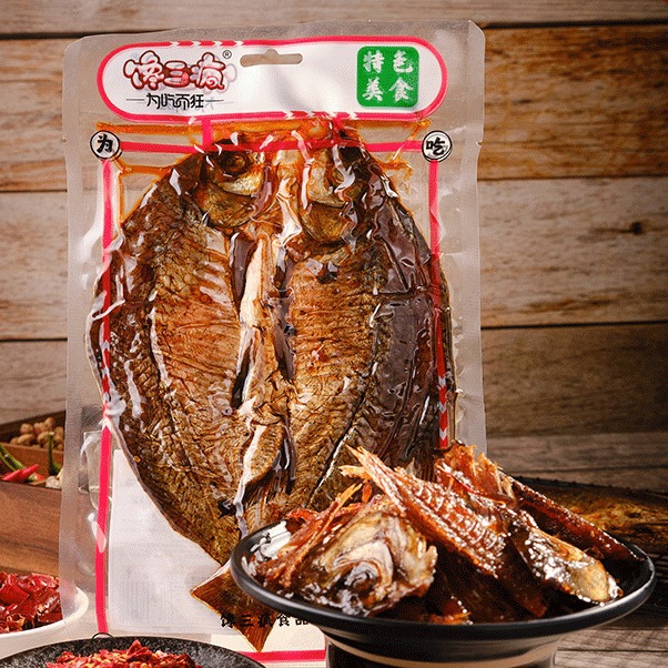 Craving Three Madman Hunan Specialty Hand-Torn Spicy Sauce Plate Fish, Extra Spicy, Extra Hot, Extra Crazy, Ready to Eat, Office Snacks, Snacks