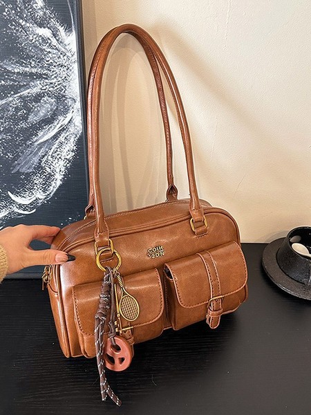 Retro demi-season one-shoulder bag