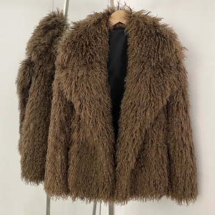 Cross-Border Export European and American Style Women's Autumn and Winter New Imitation Beach Wool Fur Outwear Women's Short Fashion Fur Outwear