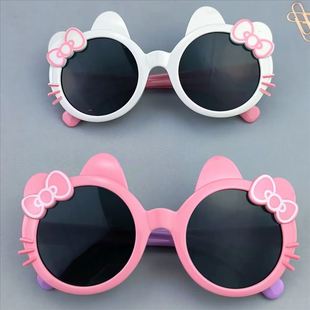 Children's sunglasses cute cat fashion girl glasses bow baby sunglasses sunglasses shade show spring tour princess princess