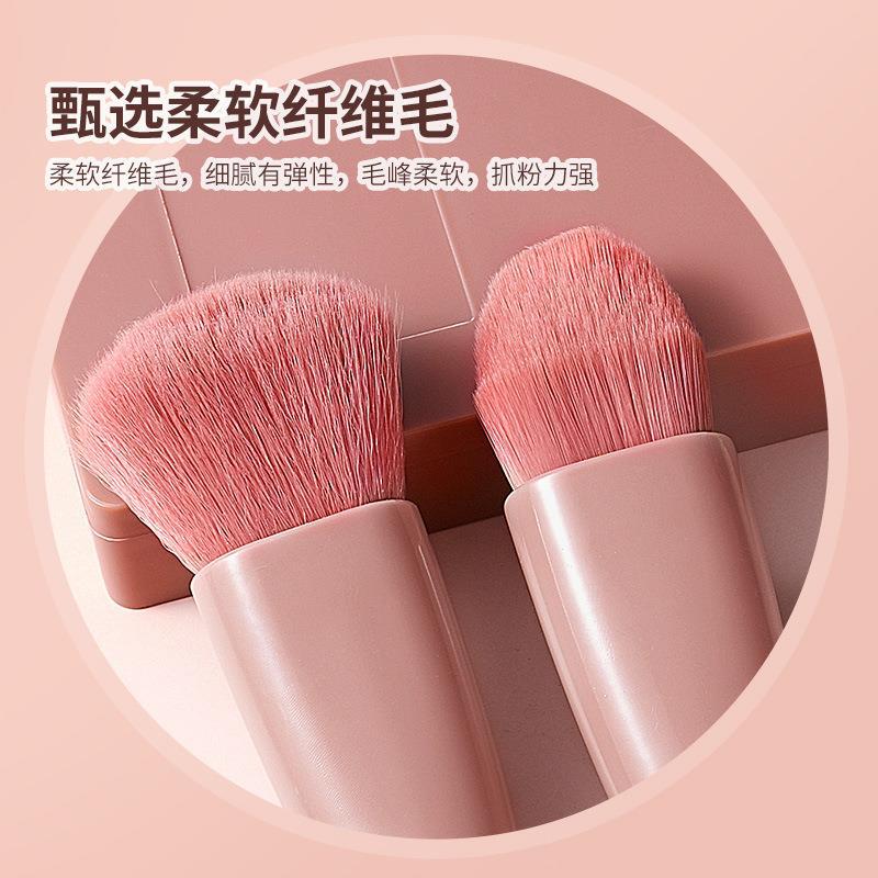 Cepillo de maquillaje portátil de 5 piezas para niña con traje de espejo cepillo suelto de pelo suave cepillo de base mini cepillo barato multifuncional