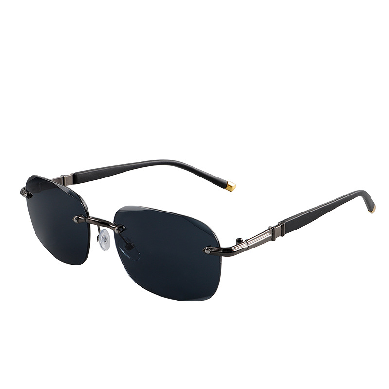 Trendy Frameless Sunglasses For Men, Specially Designed For Driver And Fishing, Outdoor Sports With UV Protection Anti-glare_desvips.com