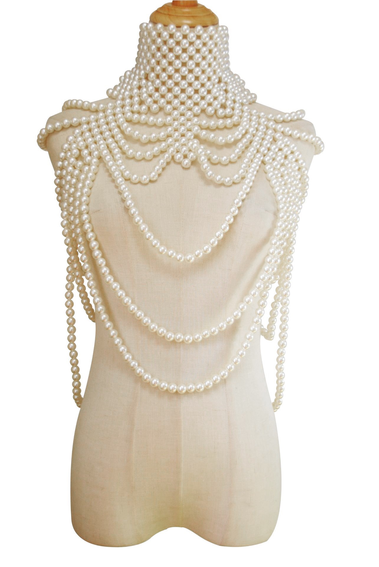 Collar de Perlas Tejido a Mano, Estilo Europeo y Americano, Popular, Vintage, con Múltiples Capas de Borlas, Elegante, para Mujer