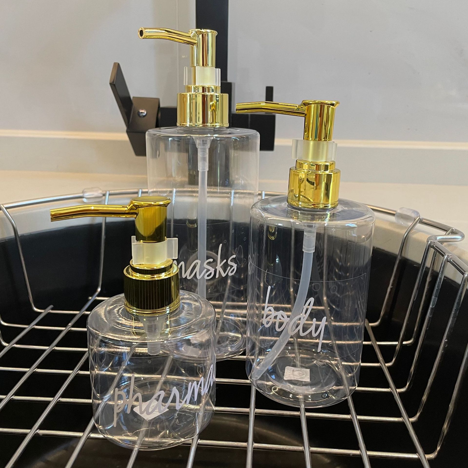 150 300 500ml高端乳液分装瓶高级轻奢透明洗手液瓶子高颜值空瓶