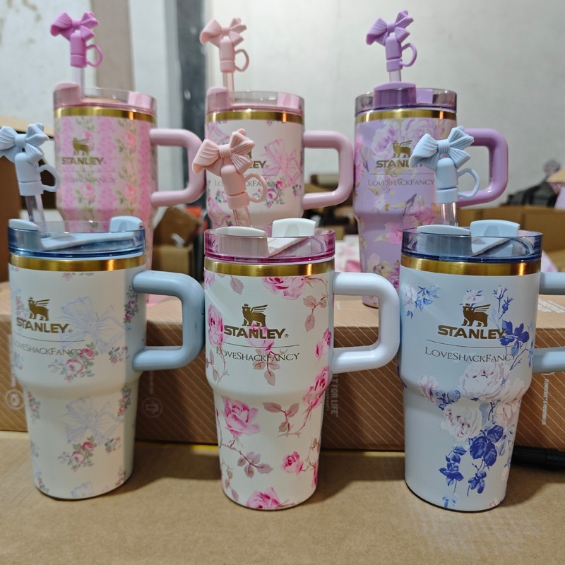 现货跨境爆款史丹利mini stanley20oz蝴蝶结吸管小容量手柄汽车|undefined