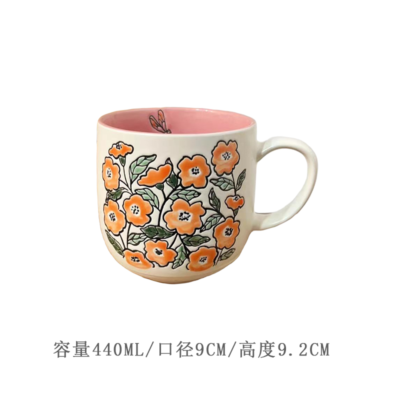 Cerámica bajo vidriado pintado a mano linda taza de gato taza de agua taza de desayuno taza de avena pareja micro pomelo