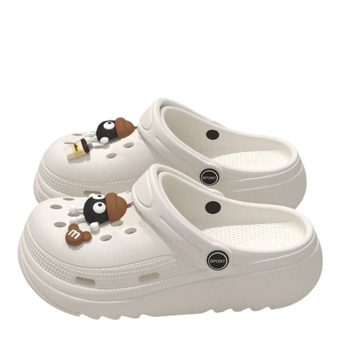 New style hole shoes for women in summer, non-slip thick sole, couples 'beach integrated poop cool slippers for men