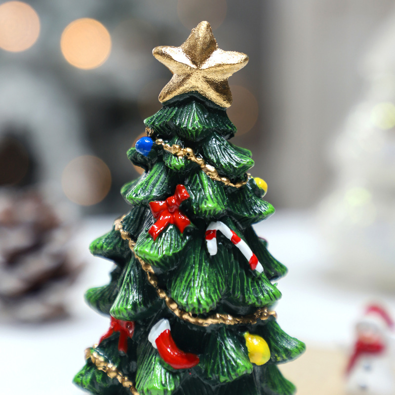 越境新品クリスマス装飾品insヨーロッパ風樹脂ミニクリスマスツリー置物テーブルパーティー装飾|undefined
