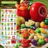 [Gift Recommendation] Durian Burger Fruit and Vegetable Slicing Fun [42 Piece Set Peelable and Cutable] Ping An Fruit Bucket