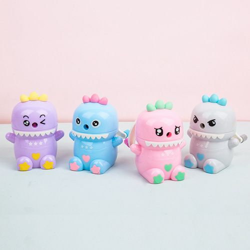 7819卡通怪兽手摇卷笔刀创意文具小学生奖品自动进铅削笔机转笔刀