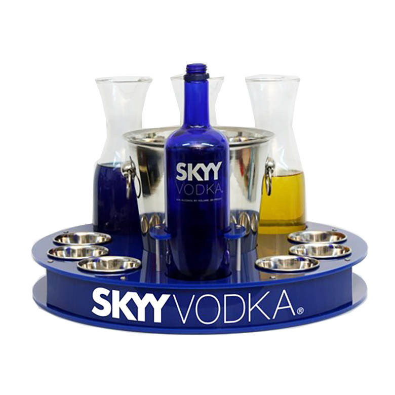 工厂批发酒水托盘 Round plastic Bottle Service Tray factory