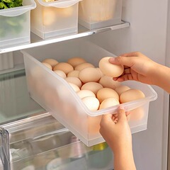 卵収納ボックス 食品グレードの野菜室 引き出し式冷蔵庫 特別な保管と整理 卵カートン 卵トレイ
