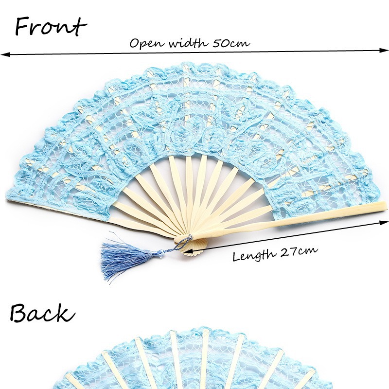 En stock 21cm 27cm blanco bambú hueso encaje ventilador vintage mano ventilador boda ventilador Palacio ventilador
