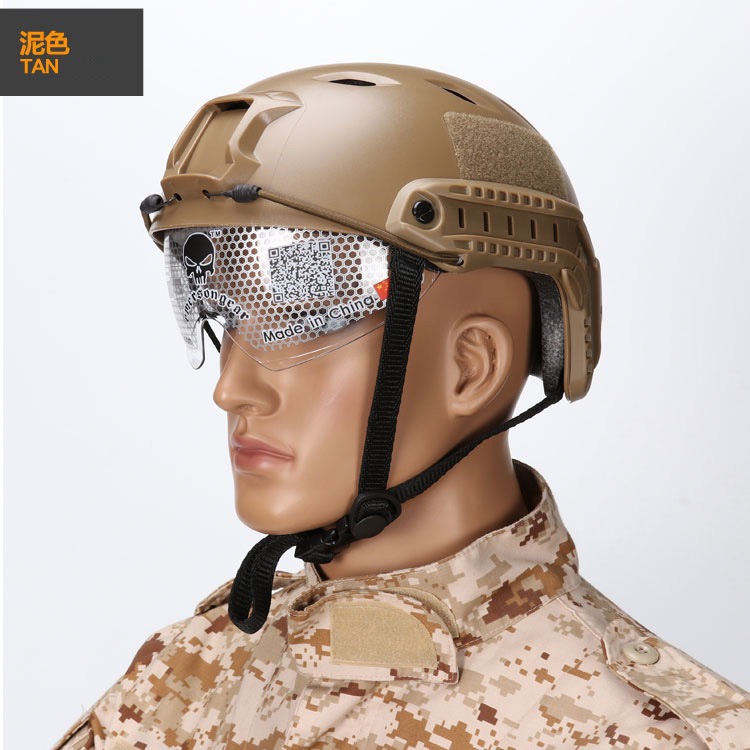 En stock suministro rápido al aire libre BJ gafas casco/sistema de respuesta rápida casco táctico equipo