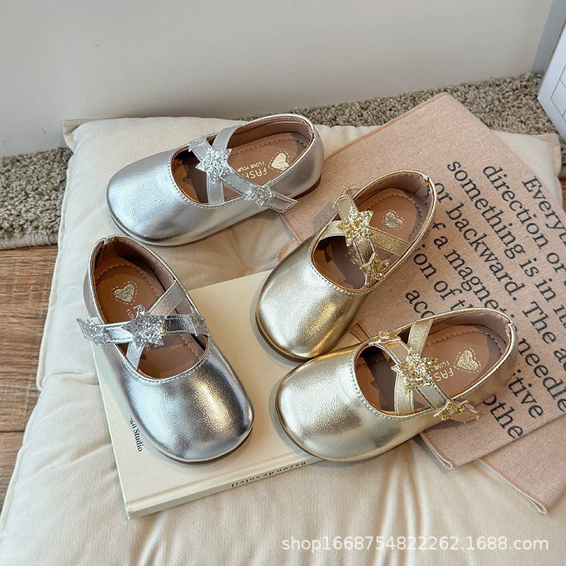 Туфли принцессы для девочек Весенние и осенние туфли для танцев для девочек